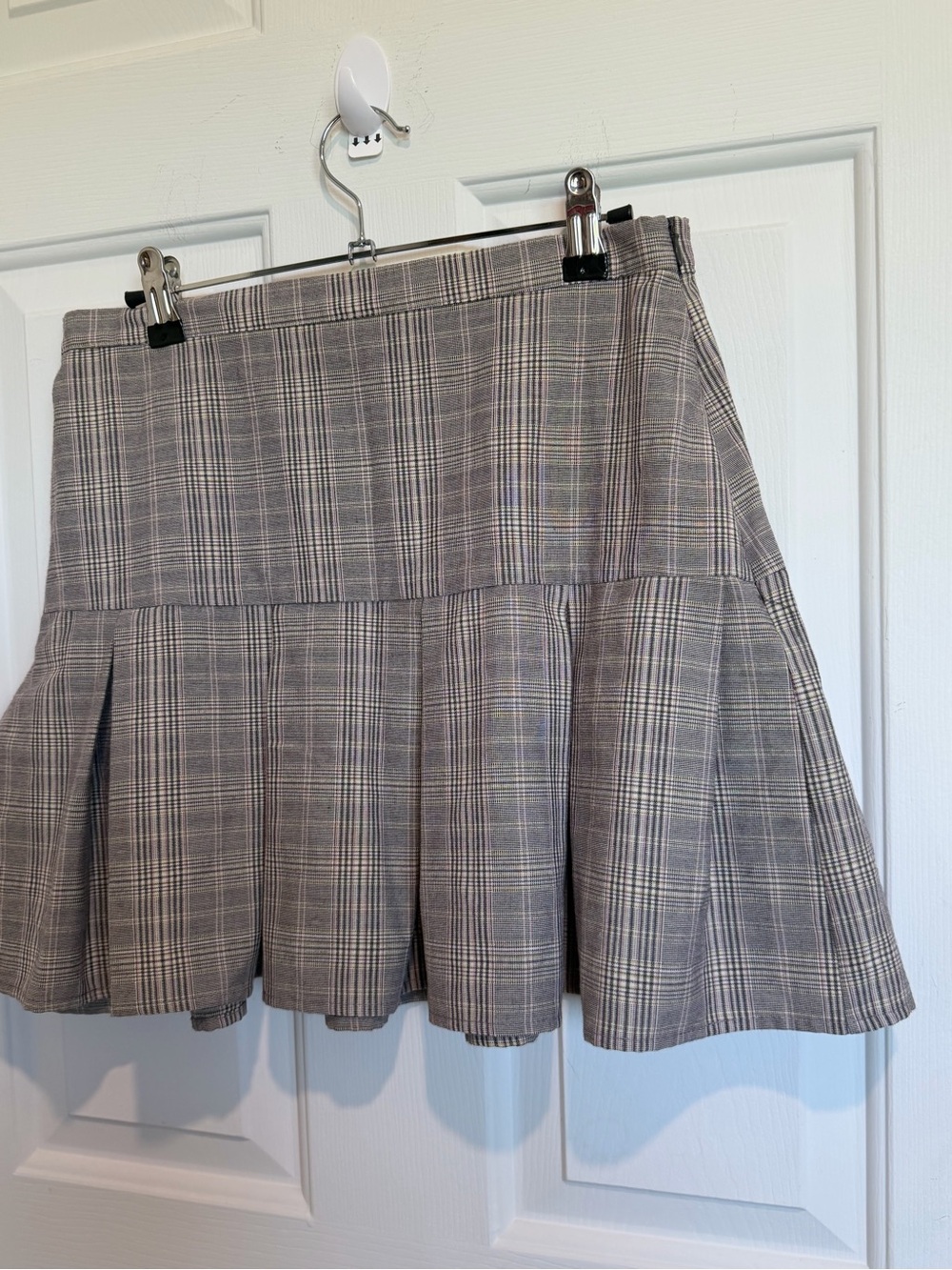Altar'd State Gray Plaid A-Line Skirt